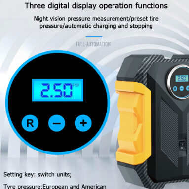 Compresor de Aire Portátil para Coche, Inflador de Neumáticos Digital con Luces LED
