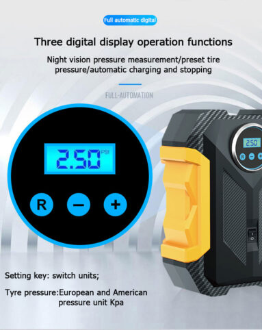 Compresor de Aire Portátil para Coche, Inflador de Neumáticos Digital con Luces LED