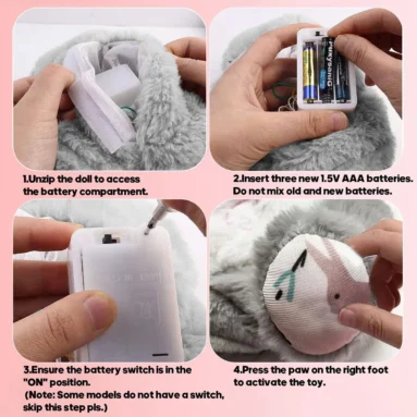 Muñeco de peluche de elefante calmante para bebé, 4 modo juguete de peluche