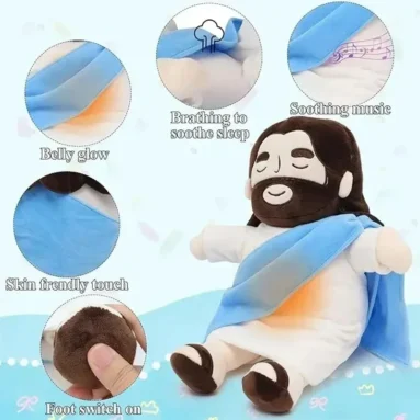 Juguete de peluche que respira Jesús calmar para niños, suaves y relajantes
