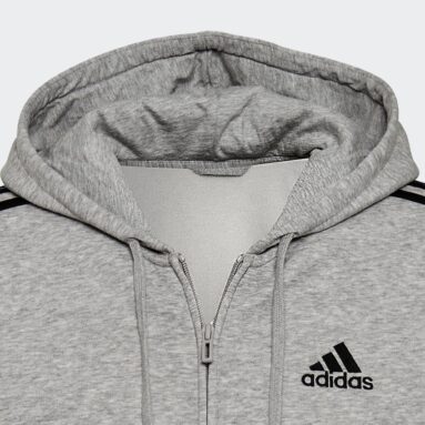 Sudadera con capucha Essentials Fleece 3-Stripes Full-Zip